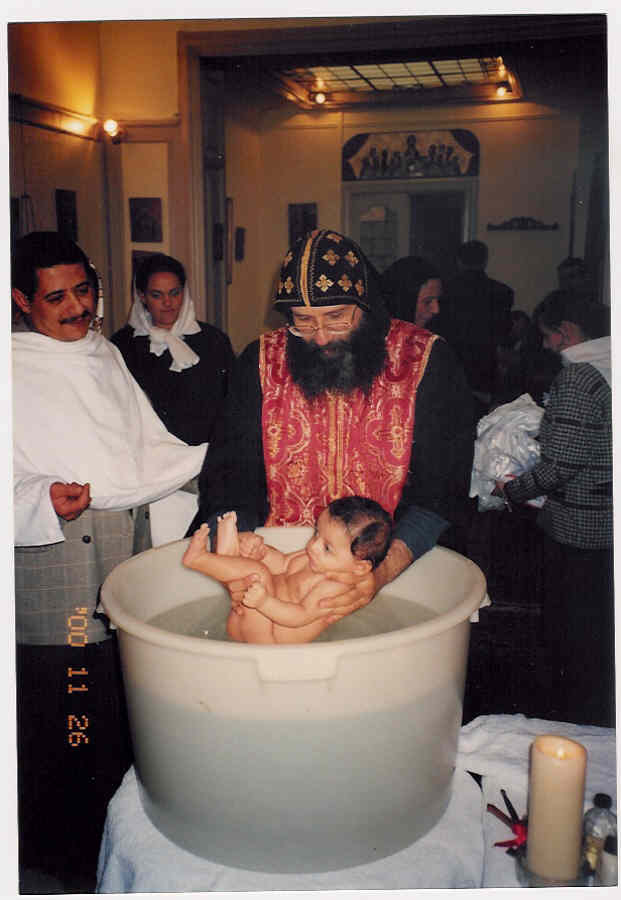 botez  in Biserica Ortodoxa Copta